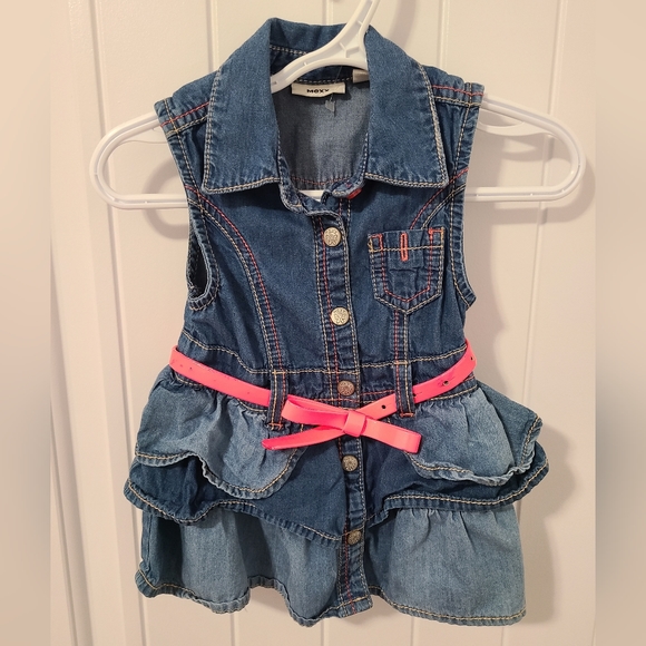 🌟5/$25 Mexx Denim Dress Size 9-12 Months - Picture 1 of 9